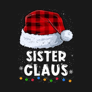 Sister Claus Red Plaid Christmas Santa Family Matching Pajama T-Shirt