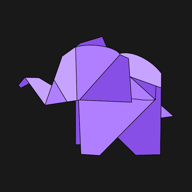 Purple origami elephant by CalliesArt