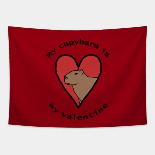 My Capybara is My Valentine Tapestry