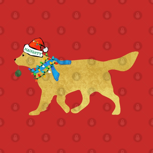 Golden Retriever Christmas Naughty Dog by EMR_Designs