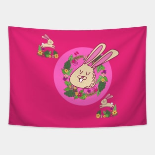 Cute Pink Bunnies Tapestry