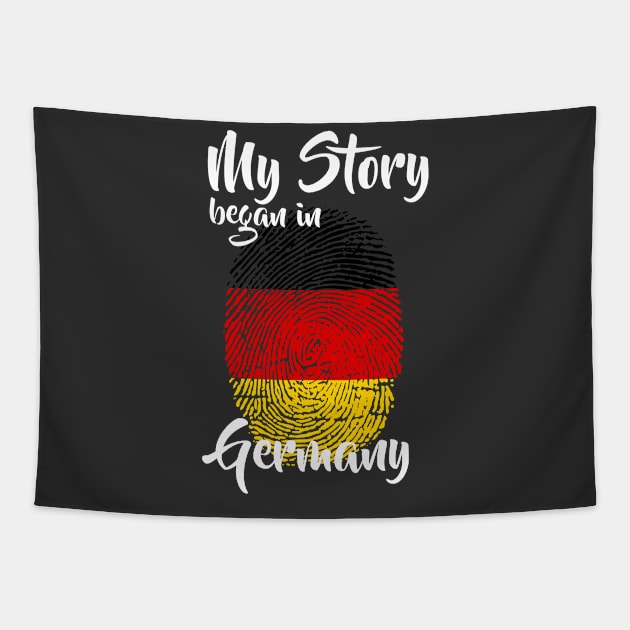 Germany Flag Fingerprint My Story DNA German Tapestry by Your Culture & Merch