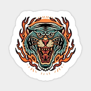 tiger and flames tattoo Magnet