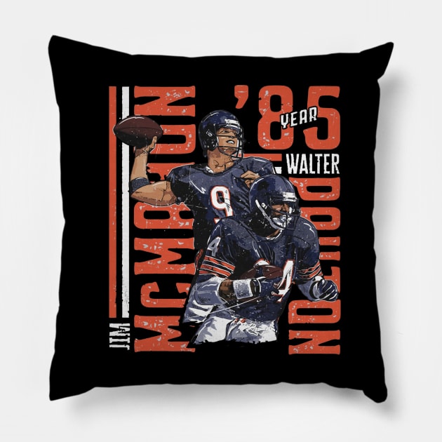 Jim McMahon & Walter Payton Chicago Duo Pillow by Chunta_Design