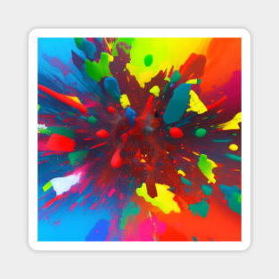 Abstract Colourful Splatter Art Magnet