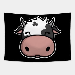 Cute Cow Face Tapestry