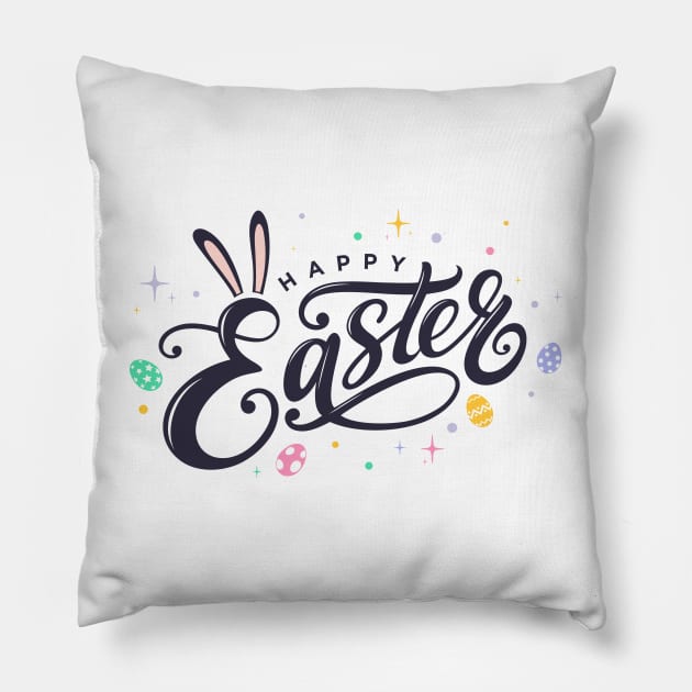 Happy Easter Pillow by Rajsupal