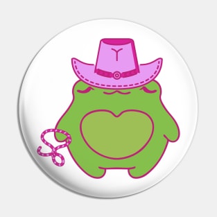 Frog with a Pink Cowboy Hat Pin