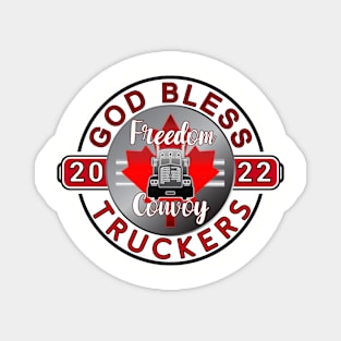 GOD BLESS THE TRUCKERS - MANDATES MUST GO - FREEDOM CONVOY 2022 Magnet