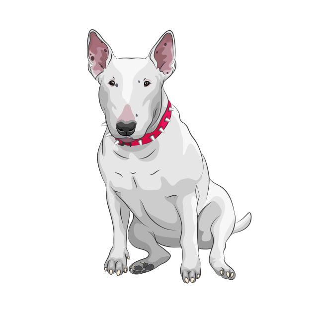 white Bull Terrier by kavalenkava