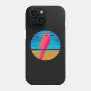 Cute pink bird sticker colorful and funky Phone Case