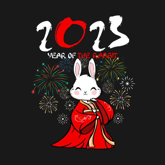 2023 Year Of the Rabbit Chinese New Year 2023 Dabbing Bunny by Jhon Towel
