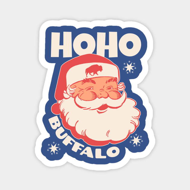 Let's Go Buffalo Ho Ho Buffalo Christmas Santa Magnet by LizardIsland