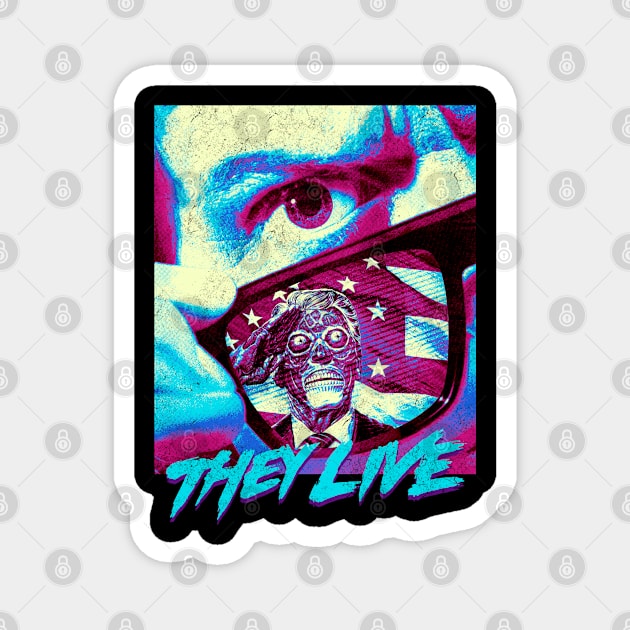 Distressed Classic Retro They Live Magnet by OrcaDeep