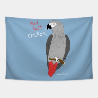 African Grey Parrot Red Butt Chicken Tapestry