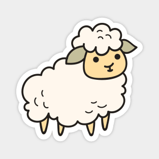 Cute Baby Lamb Doodle Drawing Magnet