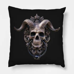 Horned Skull Pillow