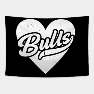 Vintage Bulls School Spirit // High School Football Mascot // Go Bulls Tapestry