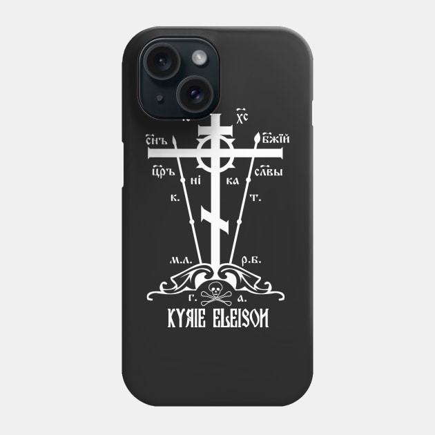 Eastern Orthodox Great Schema Golgotha Cross Kyrie Eleison Phone Case by thecamphillips