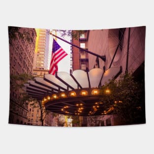 E 58th St, Madison Ave, American Flag, Manhattan, NYC Tapestry