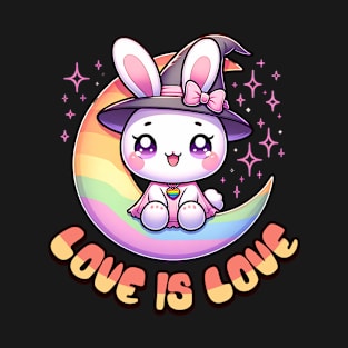 Love is Love Pride Month Witch Rabbit T-Shirt