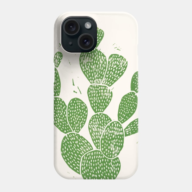 Linocut Cactus #1 Phone Case by BiancaGreen