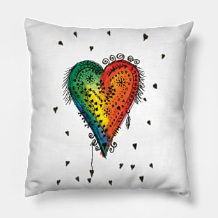 Watercolor Heart Love Pillow