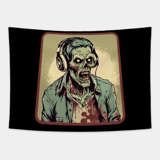 Zombie with headphones Tapestry