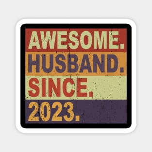 Awesome husband since 2023, First anniversary valentines day Magnet