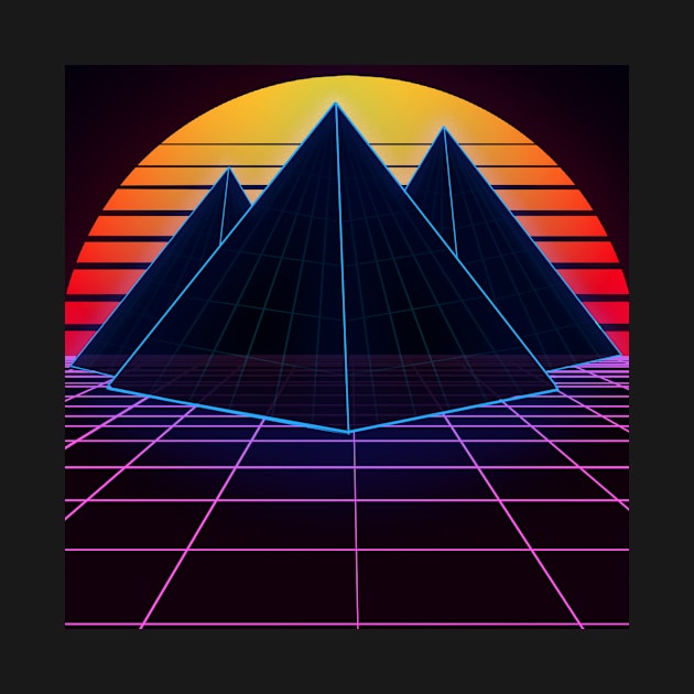 Outrun Pyramids in Neon by Oh My Martyn