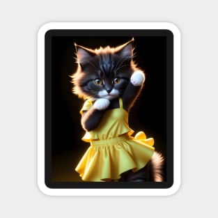 Dancing cat - Modern digital art Magnet