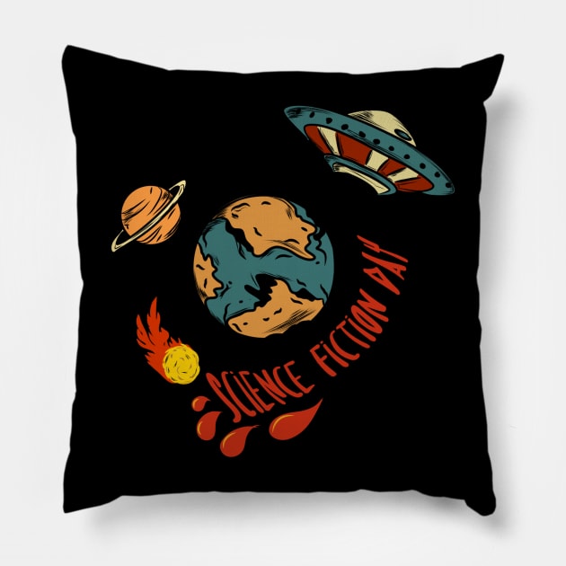 Character Design - Science Fiction Day Edition Pillow by Akmal Alif 