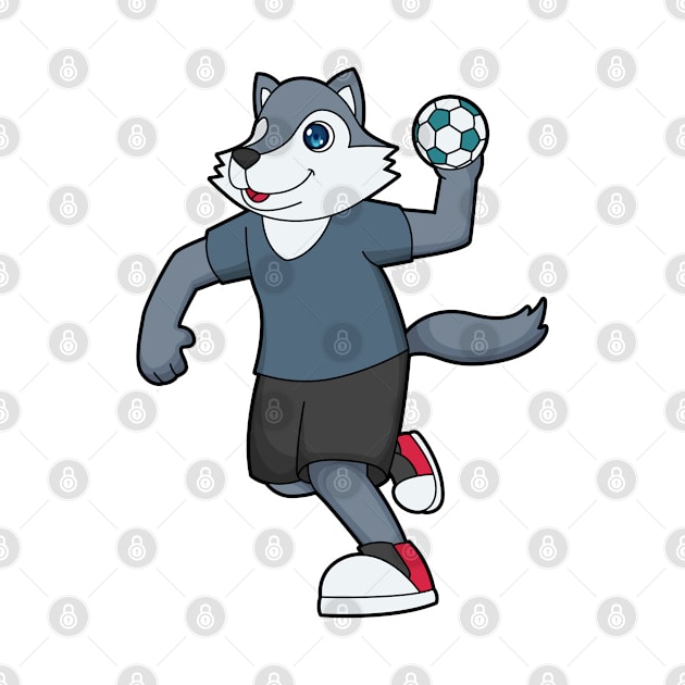 Wolf Handball player Handball by Markus Schnabel