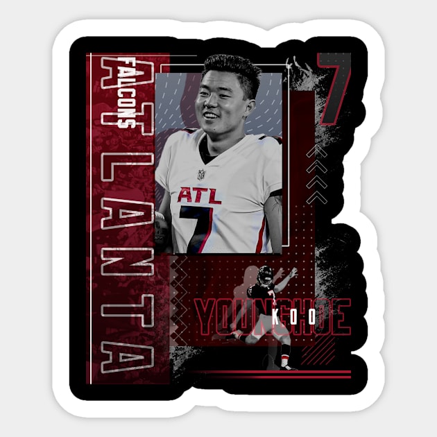 Younghoe Koo Football Paper Poster Falcons 2 - Younghoe Koo - Sticker