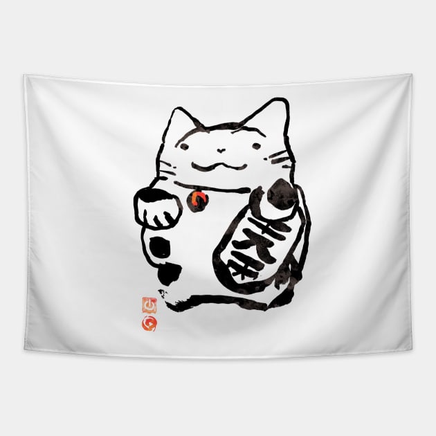 LUCKY CAT Tapestry by mcnallyart