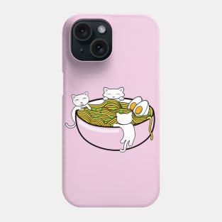 Tasty noodle soup in a pink bowl Phone Case