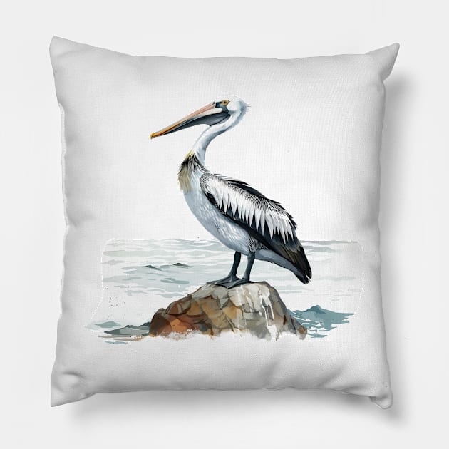 Pelican Art Pillow by zooleisurelife