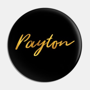 Payton Name Hand Lettering in Faux Gold Letters Pin