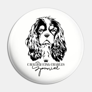 Cavalier King Charles Spaniel lover dog portrait Pin