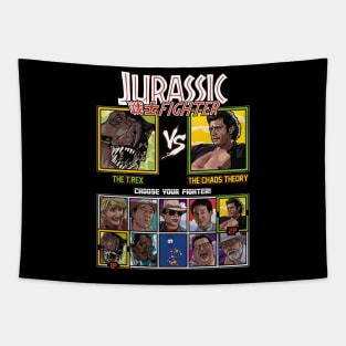 Jurassic Park Fighter - T.Rex vs Ian Malcolm Tapestry