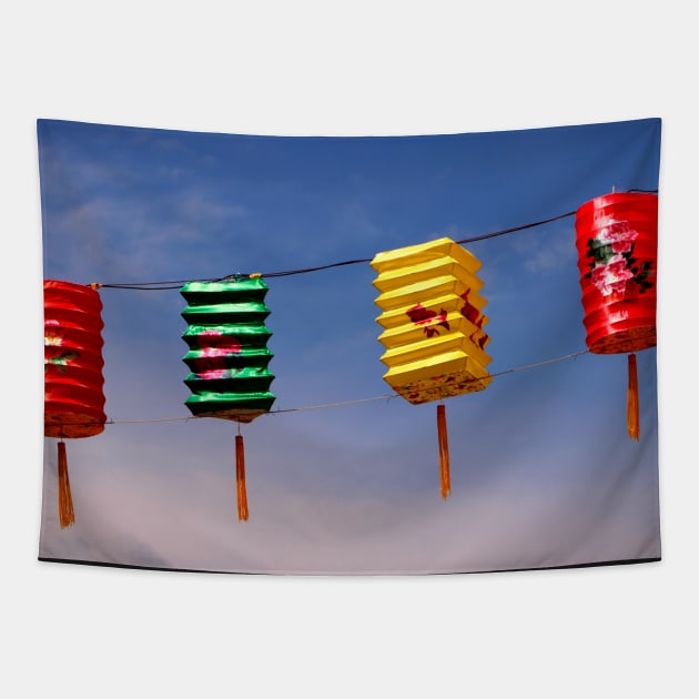 Chinese Street Lanterns Tapestry by jwwallace