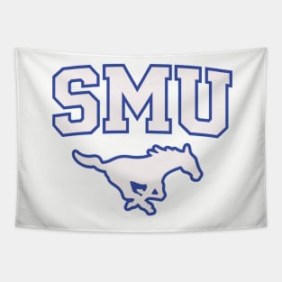 SMU Blue Logo & White Peruna Tapestry