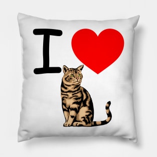 I Heart Tabby Cat Pillow