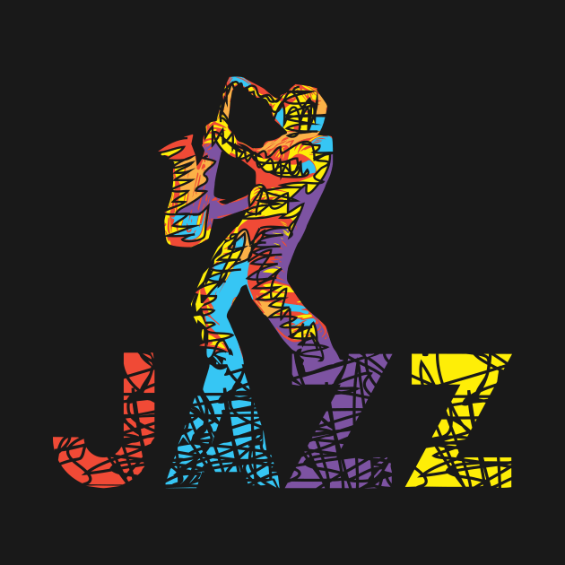 Modern Jazz Theme Design with Sax Player by jazzworldquest