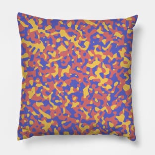 Orange, Yellow, Pink, Blue , Purple, Camo Colors; Camouflage Pattern Pillow