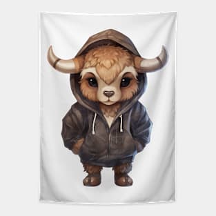 African Cape Buffalo Wearing Hoodie Tapestry