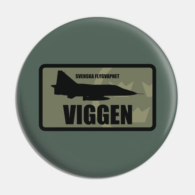 Swedish Air Force Viggen Patch (subdued) Pin by TCP