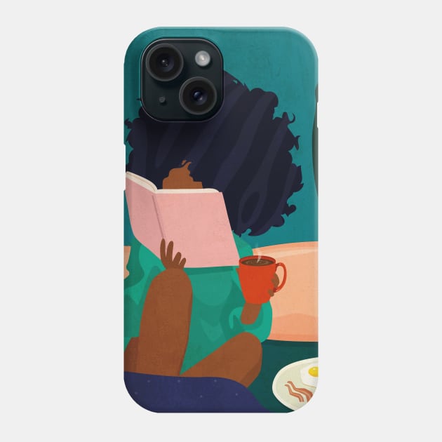 Books and Coffee Phone Case by DomoINK