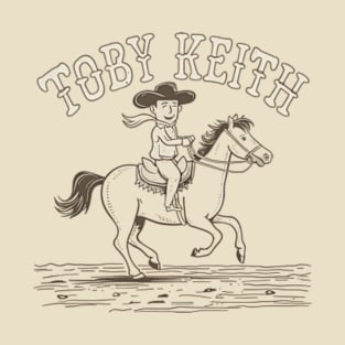 Toby Keith riding a horse in the open range T-Shirt