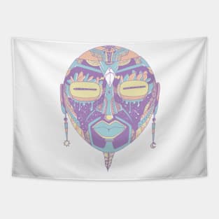 Retro Blend African Mask 2 Tapestry